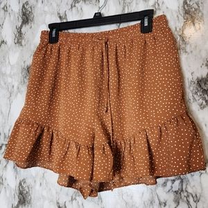 Anthropologie Anthro Hudson Gray Orange White Polka Dot Shorts